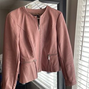 Pink faux leather Blazer